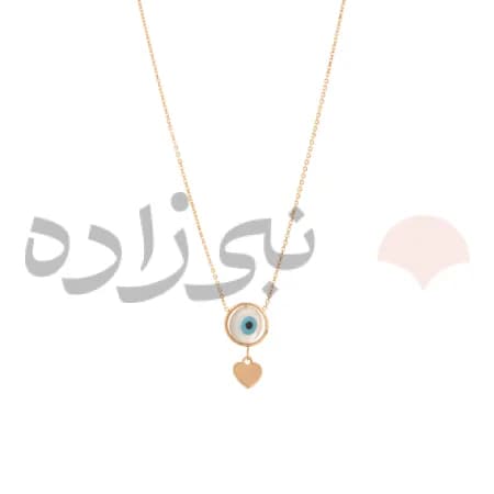 گردنبند چشم نظر گرد آویز قلب طلا N019