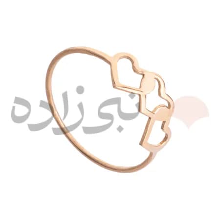انگشتر دکوراتیو سه قلب طلا R028
