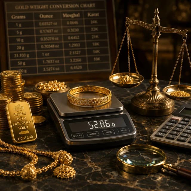 واحدهای اندازه‌گیری طلا؛ راهنمای کامل تبدیل گرم، مثقال، اونس و عیار