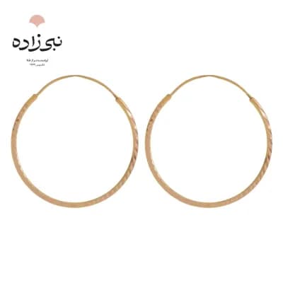 گوشواره حلقه ای ساده تراش دار 3 سانت E128