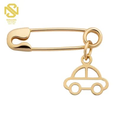 سنجاق سینه کودک ماشین طلا P002